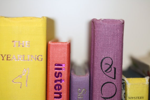 Vintage Colorful Book Collection Home Decor Vintage Reading
