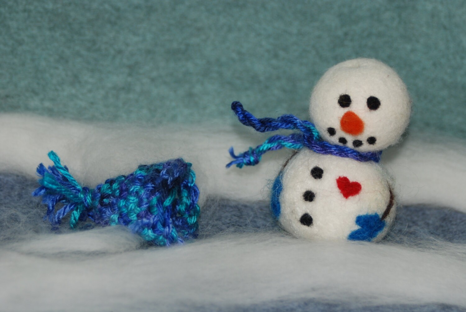 Needle felted Snowman With Removable Hat & Scarf Handmade Coice of 1 Snowman, Winter Christmas