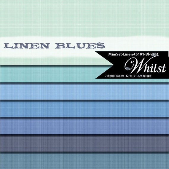 Linen digital paper fabric scrapbook photo album background texture art graphics in blue navy aqua : t101 Bl v301 Il_570xn