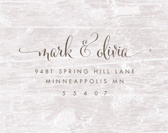 Address Stamp, Return Address Stamp, Calligraphy Stamp, Address Stamper, Personalized Gift, Custom Rubber Stamp, Housewarming Gift