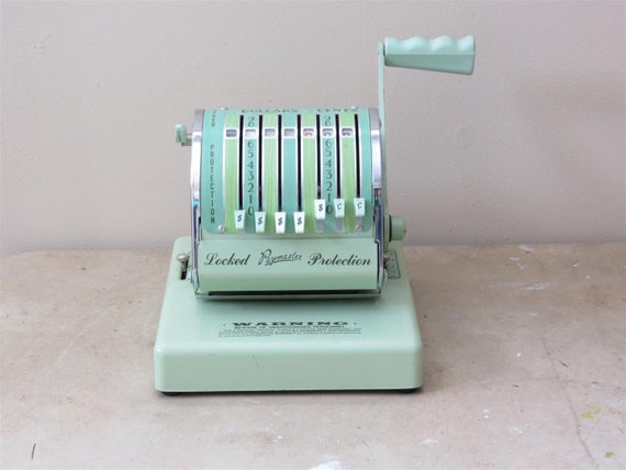 Vintage Paymaster Check Writer X550 Green Check Writer Office