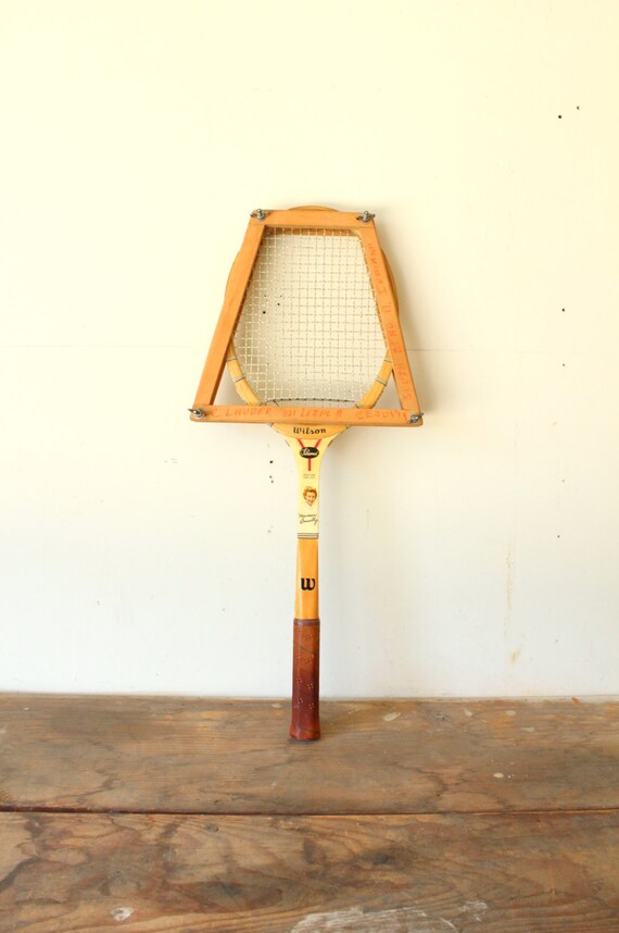 Vintage Wooden Tennis Racket Sports Wall Hanging by