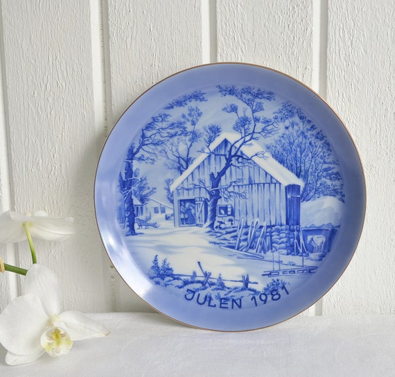 Christmas plate vintage Swedish 1981 by GrannyHannasCottage