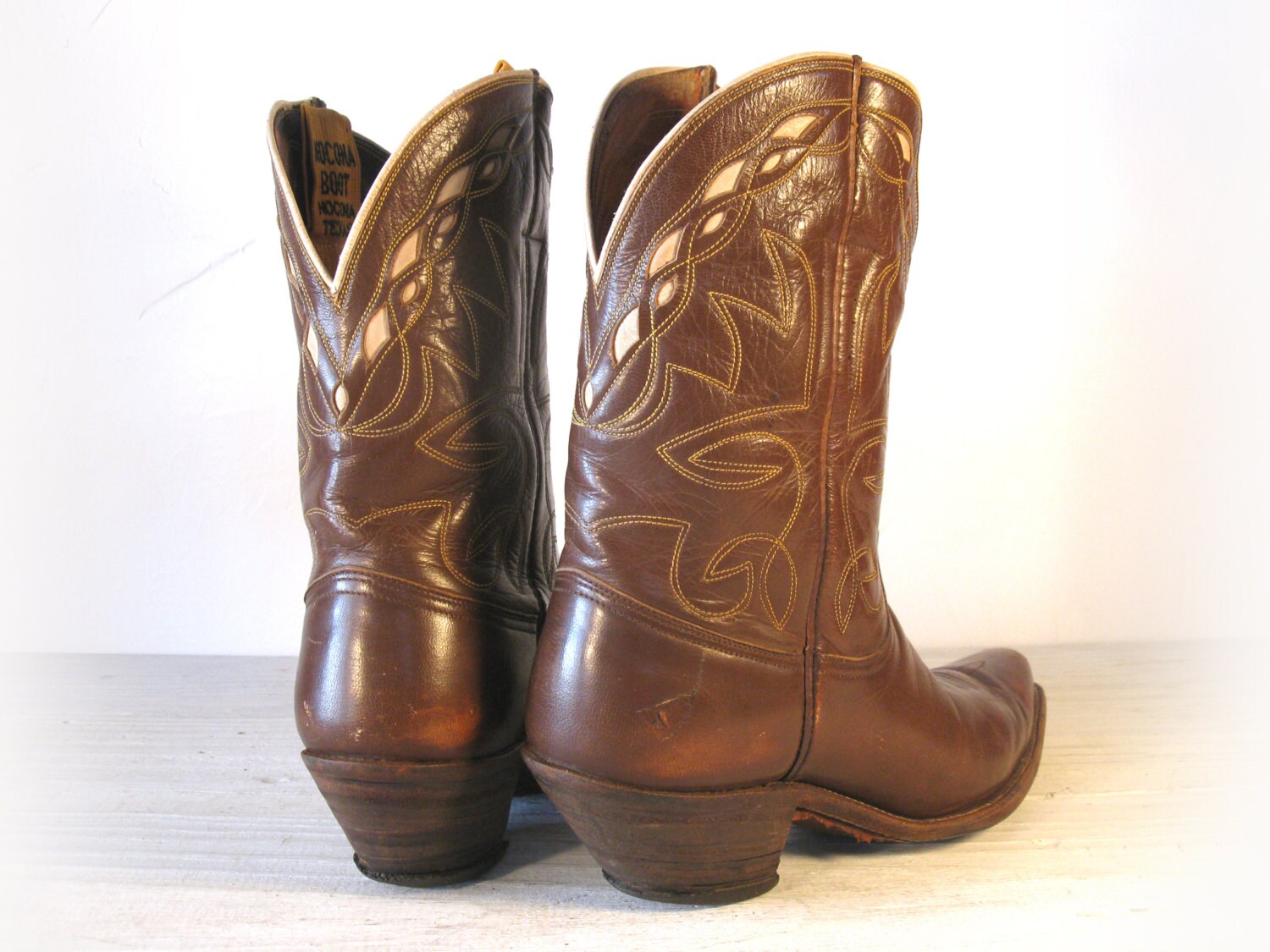 40's Vintage Cowboy Boots NOCONA Brown All Leather Pee