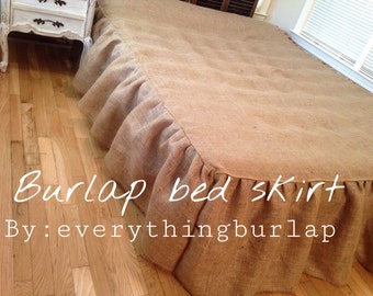 Rustic Burlap bed skirt