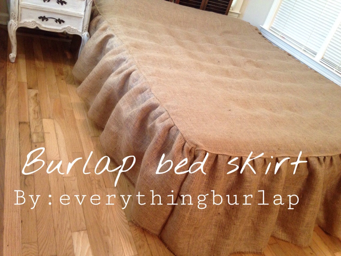 Rustic Burlap bed skirt