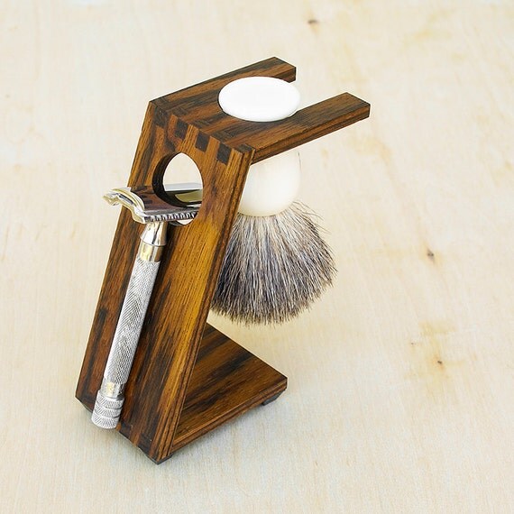 Wood Shaving Stand for XL Safety Razors Zebrawood