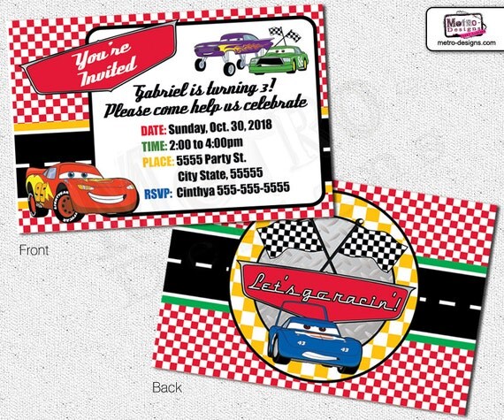 Cars Invitations - Digital File Il_570xn
