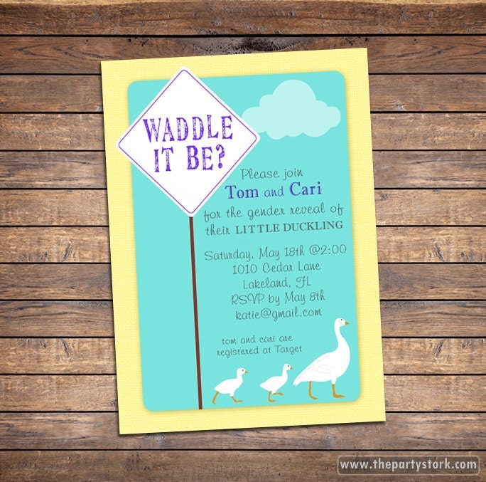 Waddle It Be Gender Reveal Invitations 10