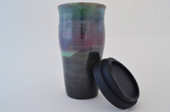 Travel mug with Lid, Large Lidded To Go Mug, 20 oz Stoneware Mug, Made to order