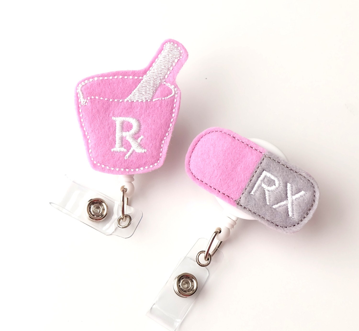 Pharmacist Gift Set Felt Badge Reels Cute Retractable ID