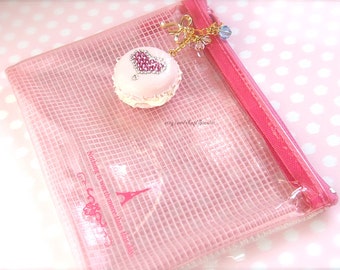 Macaron Pink Color Mesh Case for Phones & Ipods /Necklace/Key Chain /Bag Charm/BookMark/ Phone Charm