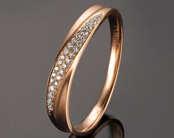 Diamond Band 0.1 Carat Diamond Band In 14K Rose by stevejewelry