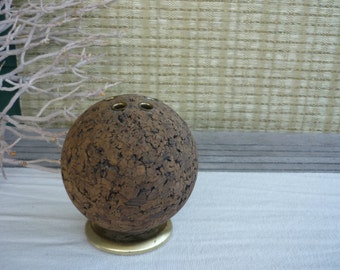 Vintage Cork Sphere Desk Organizer, Mid Century Modern Desk Accessory, Masculine Office Decor