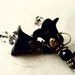 Black Lily Flower Earrings. Handmade Beaded Lucite Floral Earrings with Diamond Crystals & Antique Bronze. Black Wedding Party Jewelry.