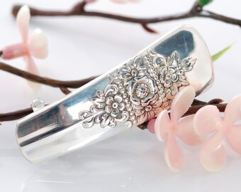 Spoon Hair Barrette - Vintage Spoon Barrette - Dawn Silverware Hair Barrette - Spoon Jewelry - Silverware Hair Barrette (mcf H15)