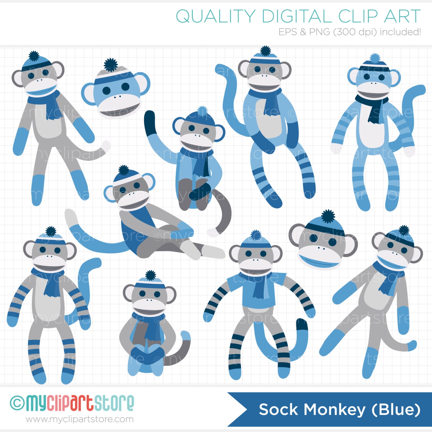 blue sock monkey