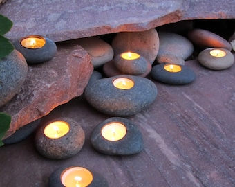 Tealight Rock Candle Holders (Set of 3)