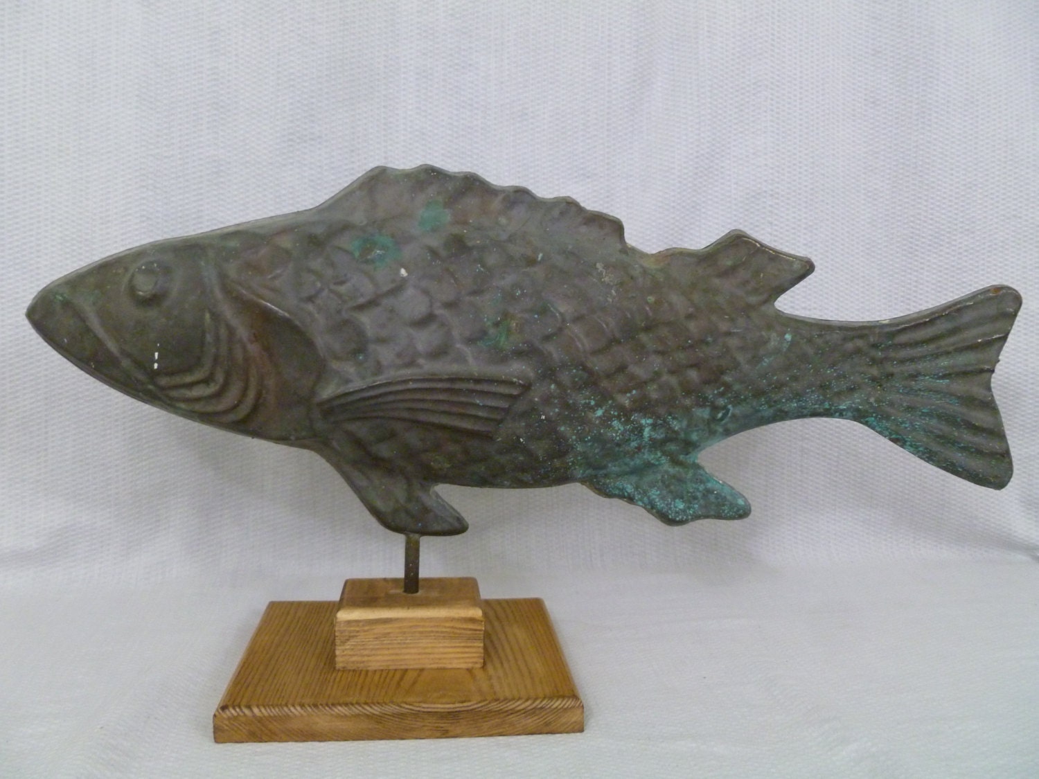 Copper Fish Weathervane. Mid 20th Century Nautical Home