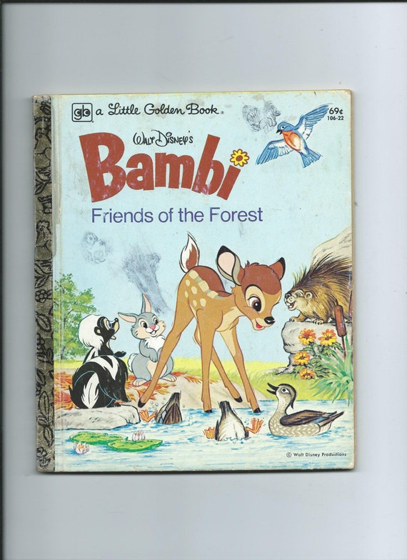 Vtg. Little Golden Book Bambi Friends Of The 1975 10th