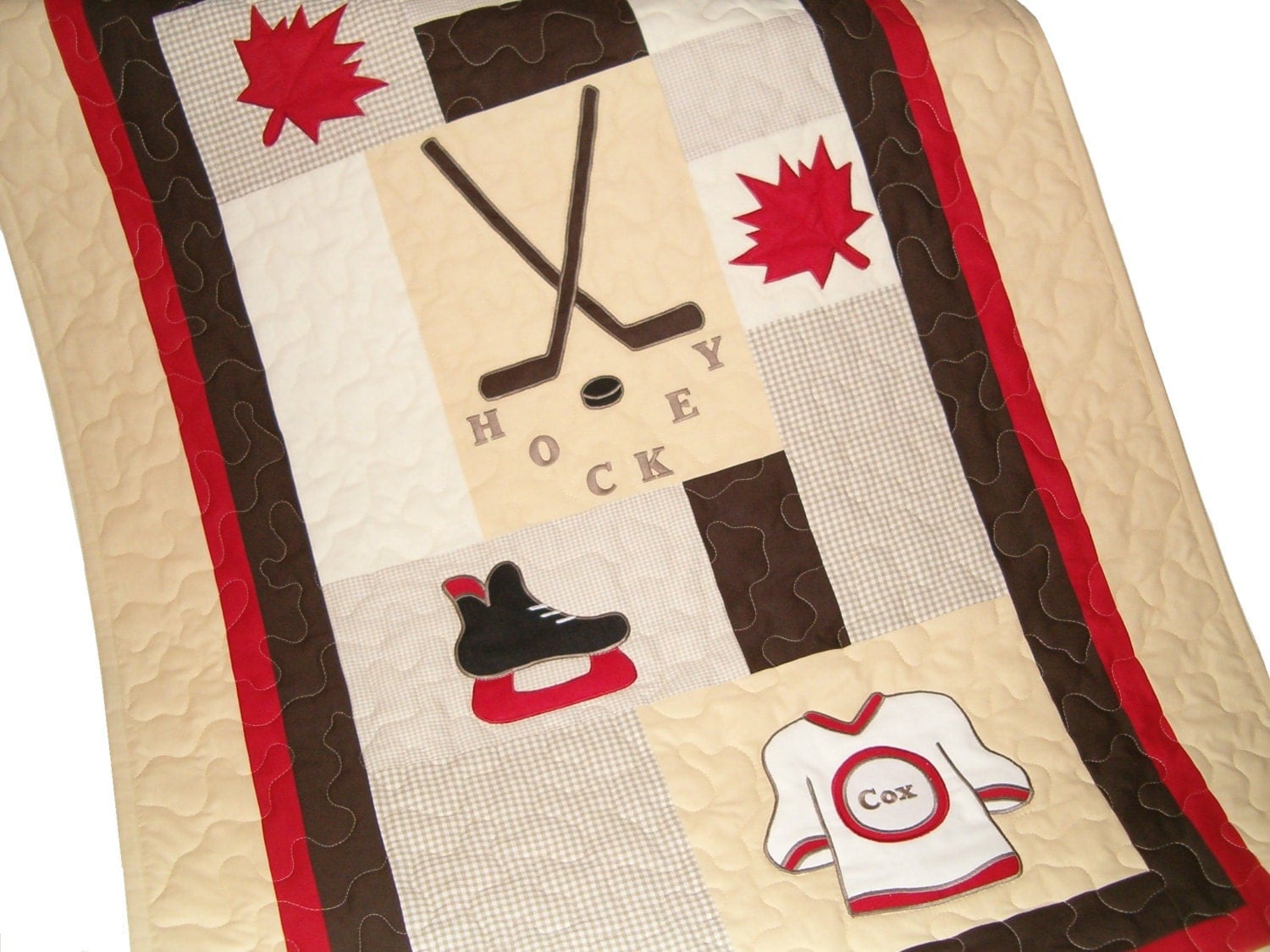 Canadian Hockey Quilt Sports Quilt Crib Baby Quilt