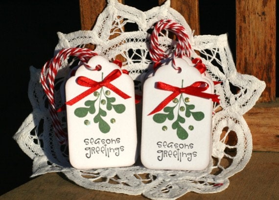 Christmas Gift Tags Set of 8 Holiday gift tags with twine