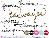 50% OFF - INSTANT DOWNLOAD, romantic hand lettered words, wedding clipart, valentines day clip art, for commercial use, personal use Il_170x135