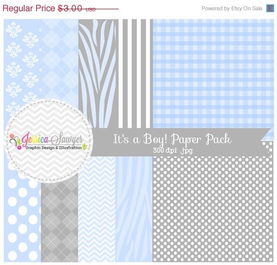 50% OFF - INSTANT DOWNLOAD, baby boy digital paper - 12'' x 12'' - commercial use - personal use - scrapbook - printable paper - invitation Il_570xn