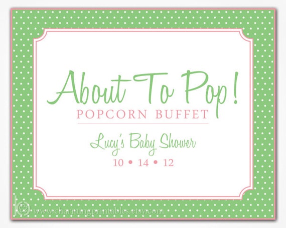 Polka Dot Buffet Sign - Custom Colors, Fonts - PRINTABLE - Custom Candy (Popcorn, Snack, Ice Cream, Cookie...) Buffet Sign Il_570xn