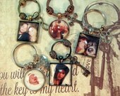 Father's Day Key Ring Custom Photo with Charm Personalized for Couples Grandparents Pets Best Friends KeyChain Gift