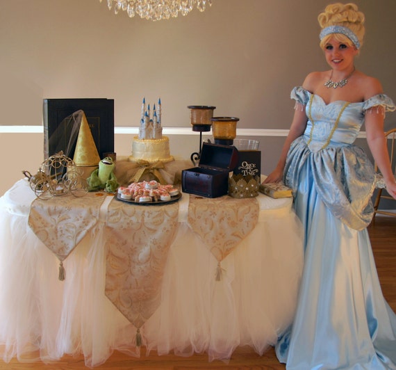 Princess table, Cinderella, Sleeping Beauty, Ballerina, Tutu table skirt, Custom Tulle table skirt Il_570xn