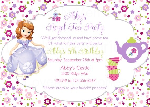 Sofia The First Tea Party Invitations 4