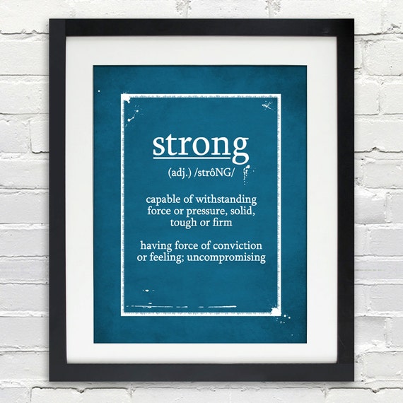 Definition of STRONG Custom Typographical Poster