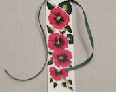 Poppy bookmark; flower bookmark; hand painted paper bookmark