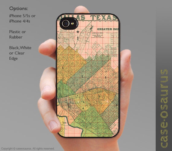 Dallas Texas Map iPhone Case for iPhone 6, iPhone 6 Plus, iPhone 5 ...