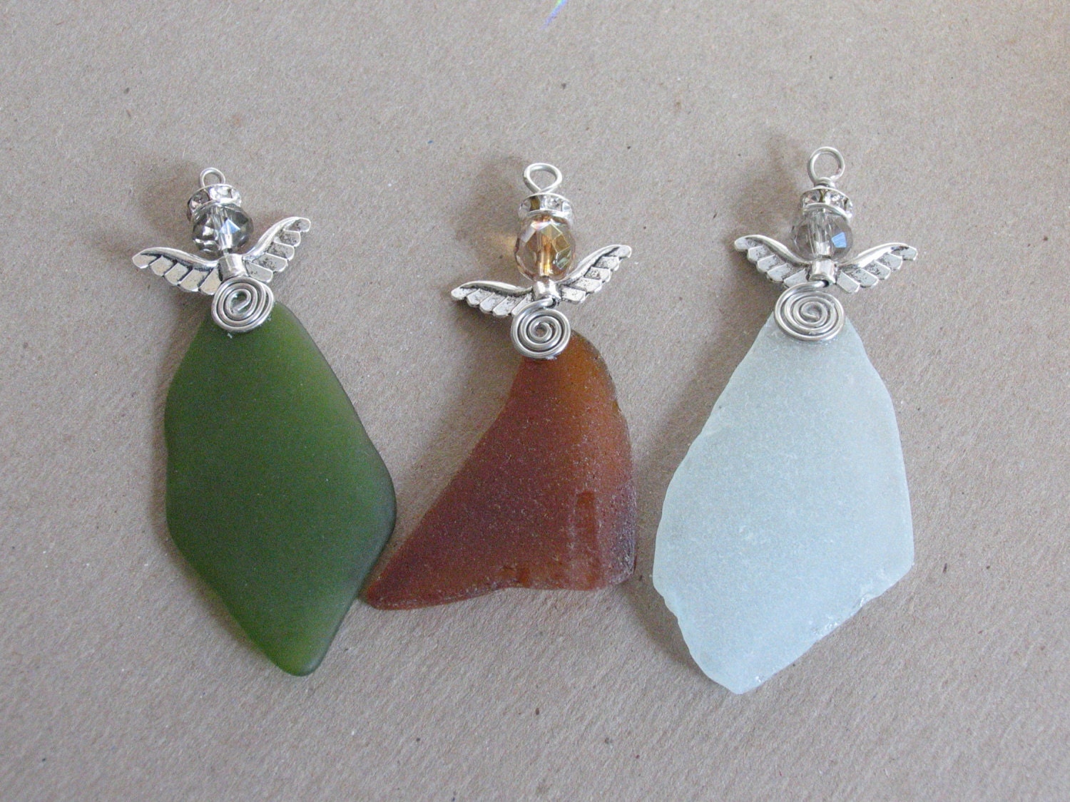 Sea Glass Angel Guardian Angel Ornament By Beachwoodstreet On Etsy 