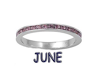june birthstone ring rings stacking alexandrite bands crystal birthda jewelry