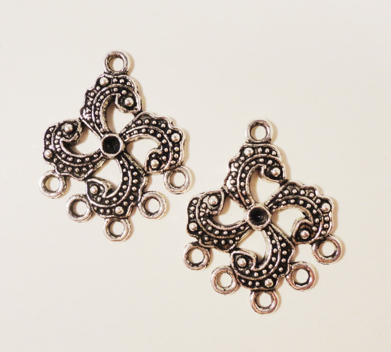 Silver Chandelier Earring Findings 31x25mm Antique Silver