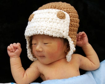 Aviator Hat, Crochet Baby Hat, Eskimo Hat, Pilot Hat, Bomber Hat, Baby Hat, photo prop