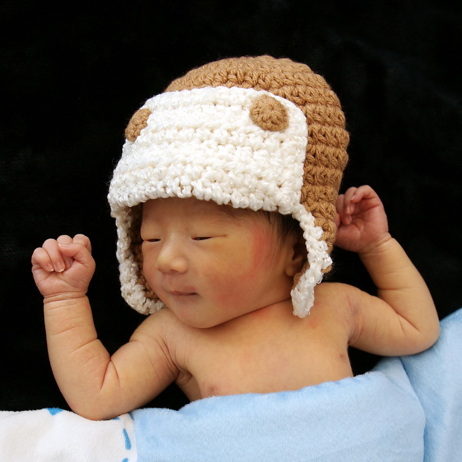 Aviator Hat Crochet Baby Hat Eskimo Hat Pilot Hat Bomber