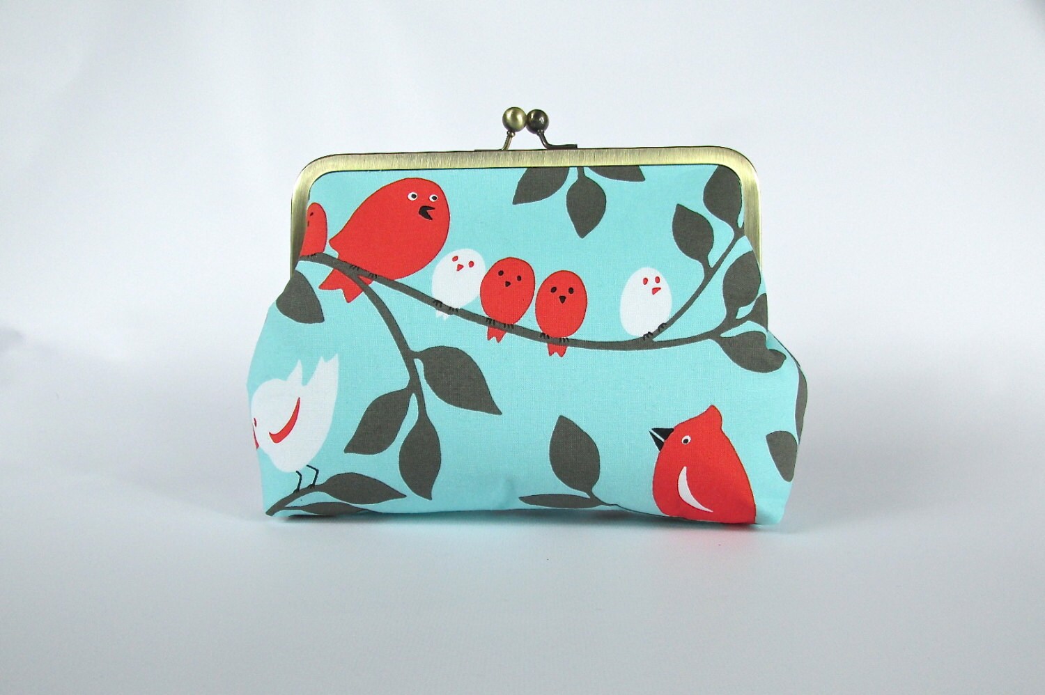Bird Clutch Turquoise Purse Evening Bag Frame Clutch