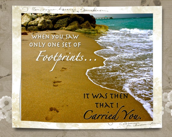 Footprints in the Sand Printable Instant by pictureinashell