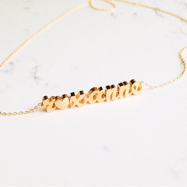 gold name necklace //
