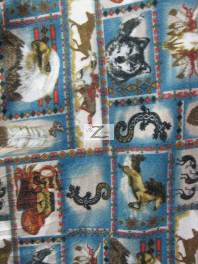 Animal Polar Fleece Fabric Native Animals Sold By The Yard
