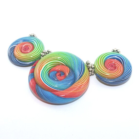 Ombre beads for Jewelry making Polymer Clay colorful beads
