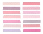 60% OFF SALE Digital Heart Clipart Clip Art Digital Washi Tape Valentine's Supplies Digital Supplies Pink Hearts Il_170x135