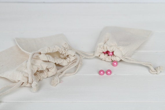 15 -- 4 x 6 Natural Cotton Muslin Drawstring Bags for Wedding Favors, Birthday Parties, Baby Showers & Candy Buffets Il_570xn