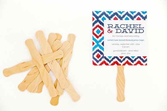 100 Wooden Fan Handles for Wedding Programs - Wavy Fan Sticks Il_570xn