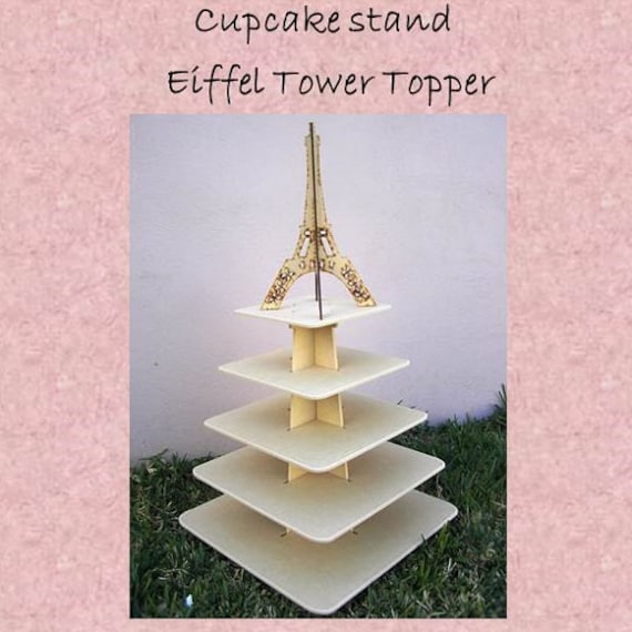 Cupcake standwith Eiffel tower topper
