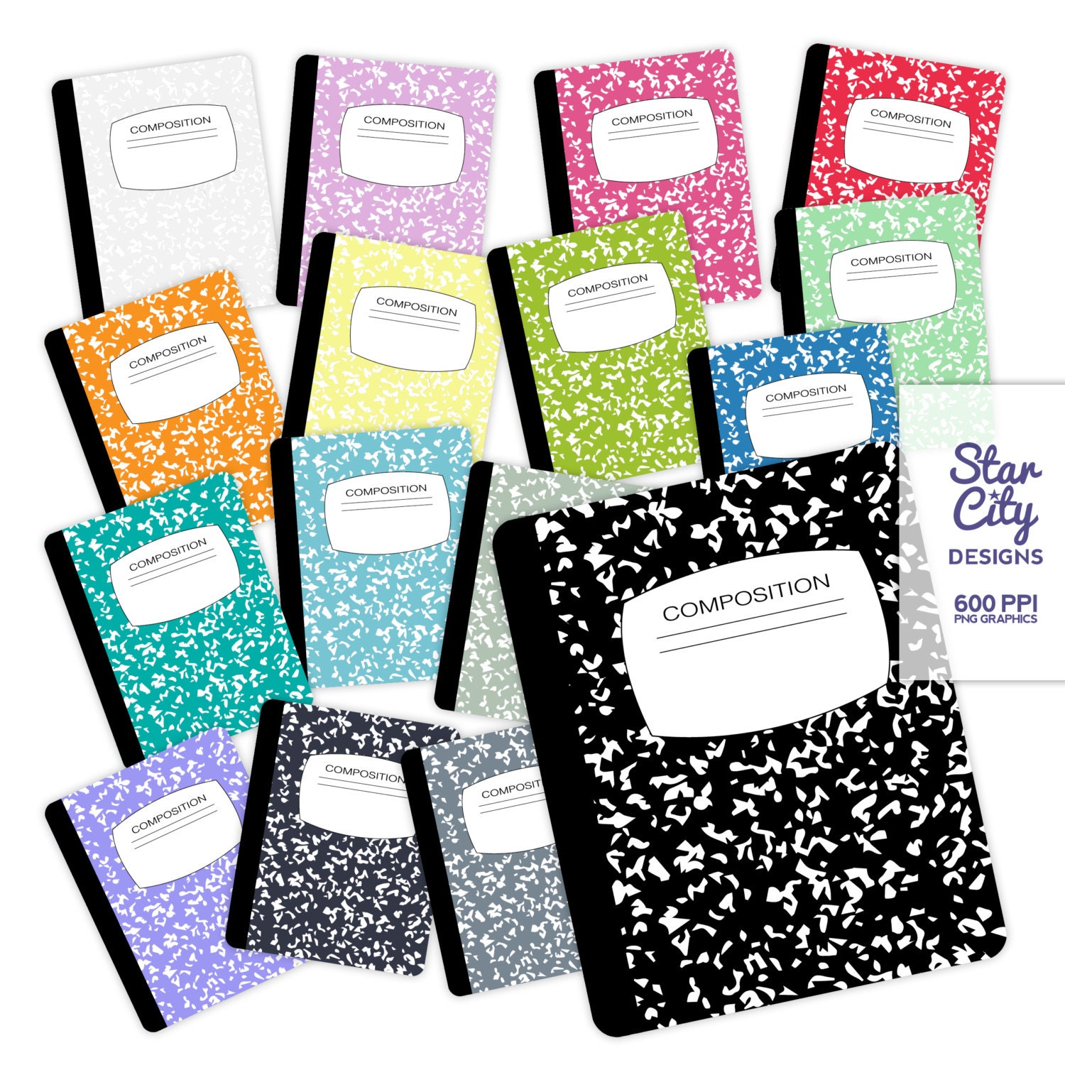 Composition Notebook Clip Art notebook clipart by StarCityDesigns